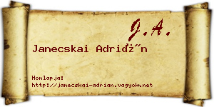 Janecskai Adrián névjegykártya